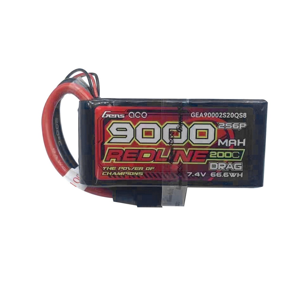 Gens Ace Redline Drag Race 9000mAh 2S6P 7.4V 200C LiPo Battery with QS8 Plug