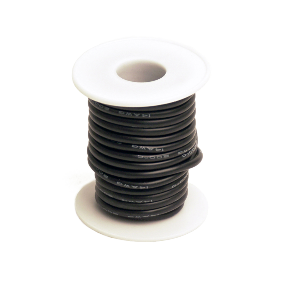 [RCE1203] 14 Gauge Silicone Ultra-Flex Wire; 25' Spool (Black)