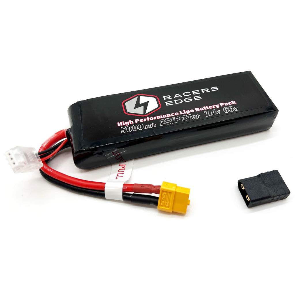 [RCELP50002S60T] 5000mAh 2S 7.4V 60C Soft Pack Lipo Battery XT60 w/TRX Adapt