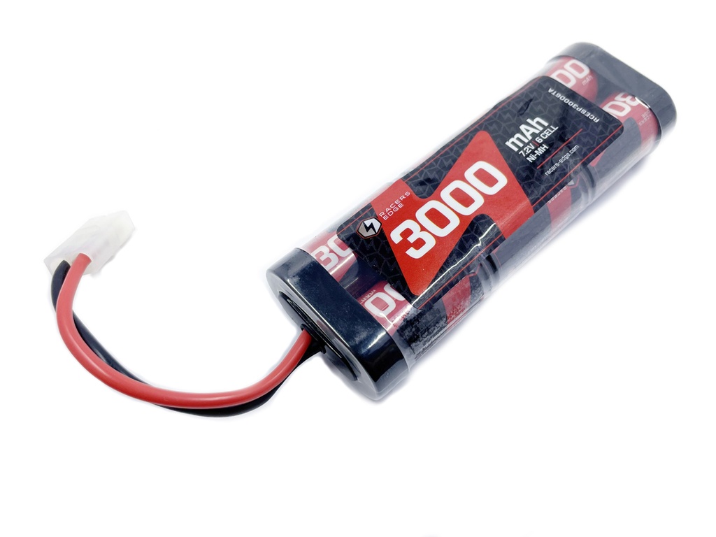 Racers Edge 3000mAh 7.2V 6-Cell NiMH Flat Battery Pack with Tamiya Plug