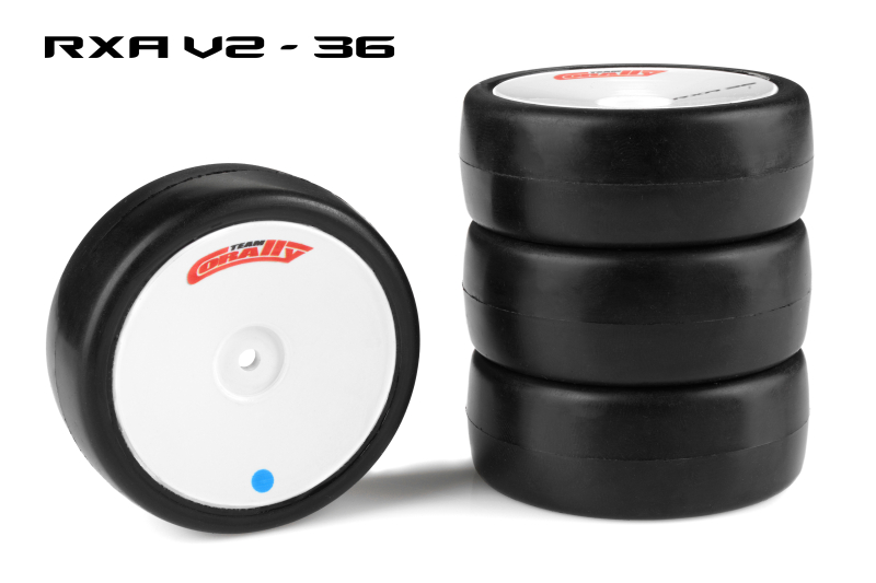 Corally COR14753-36 Attack RXA V2 Rubber CarTires - 1-10 EP Touring - 36 Shore Asphalt - 4 Piece