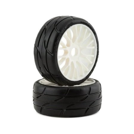 GRP GT - TO3 Revo Belted Pre-Mounted 1/8 Buggy Tires (White) (2) (XM5) W/RIGID Wheel