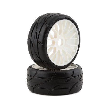 GRP Tires GT - TO3 Revo Belted Pre-Mounted 1/8 Buggy Tires (White) (2) (XM4) W/RIGID Wheel