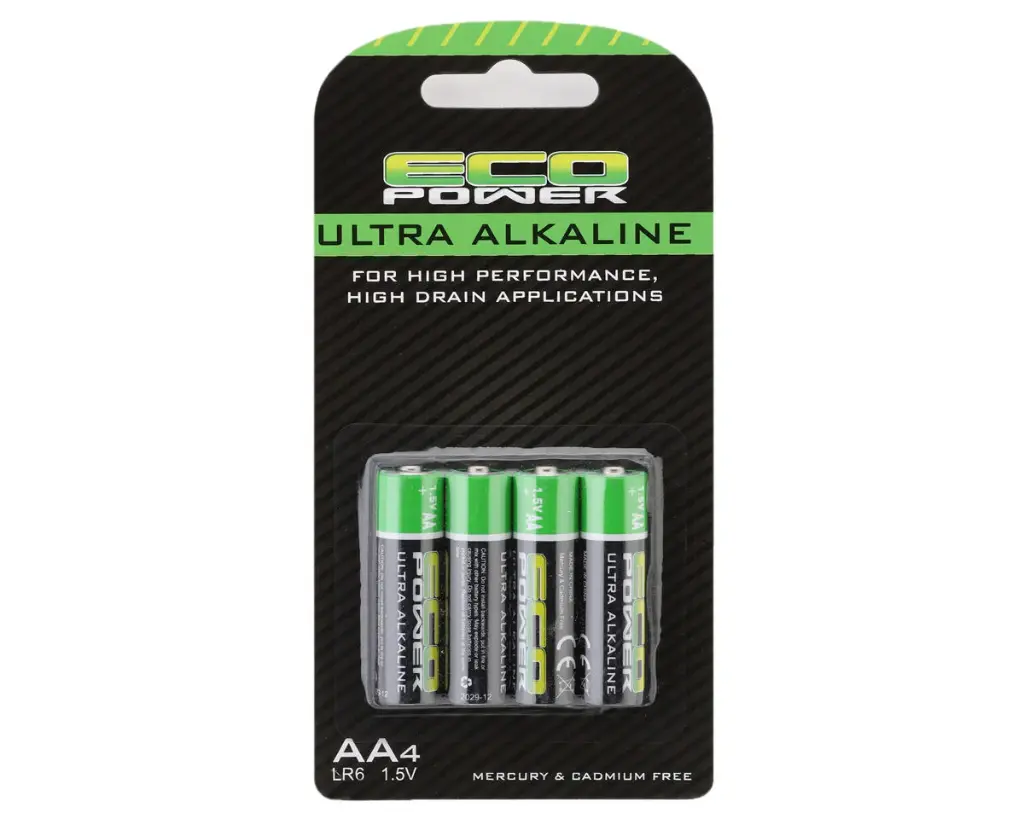 EcoPower Ultra Alkaline AA Batteries (4) (Mercury & Cadmium Free) Part#: ECP-5061