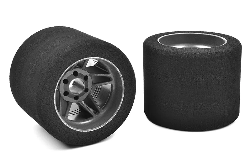 Corally 14719-37 Attack Foam Tires 1/8 Circuit 37 Shore Rear 76mm Carbon Rims