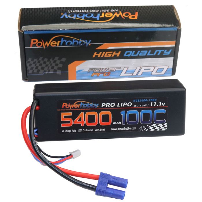 Power Hobby 3S 11.1V 5400Mah 100C W/ Ec5 Hard Case