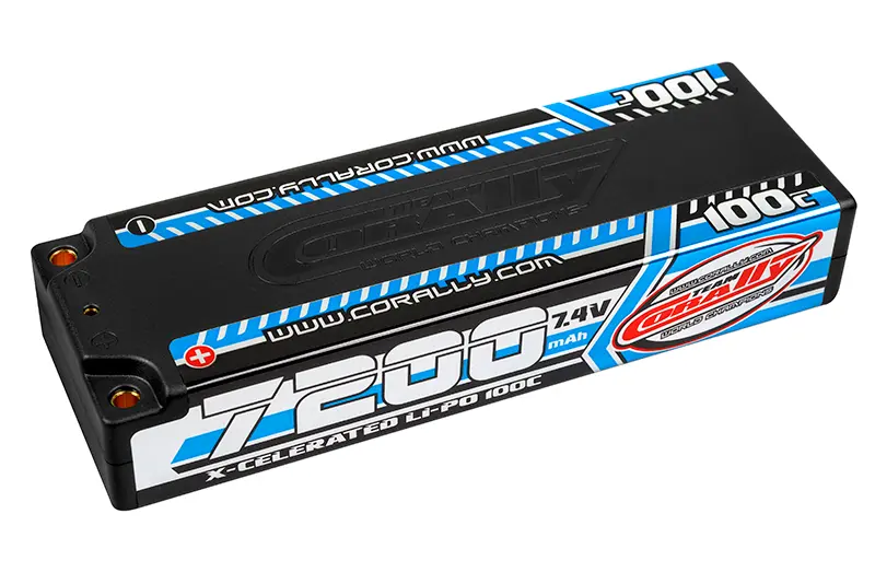 Corally COR49720 7200 MAh 7.4V 2S 100C X-Celerated Hardcase Lipo Battery