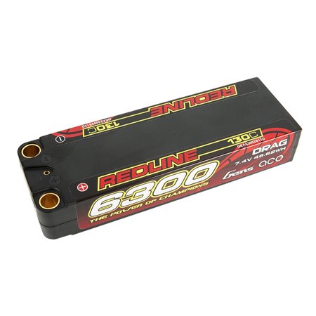 Gens Ace 7.4V 6300 MAh 2S 130C LiPo Hard Case 8mm Bullet GEA63002S13D Car Batteries & Accessories
