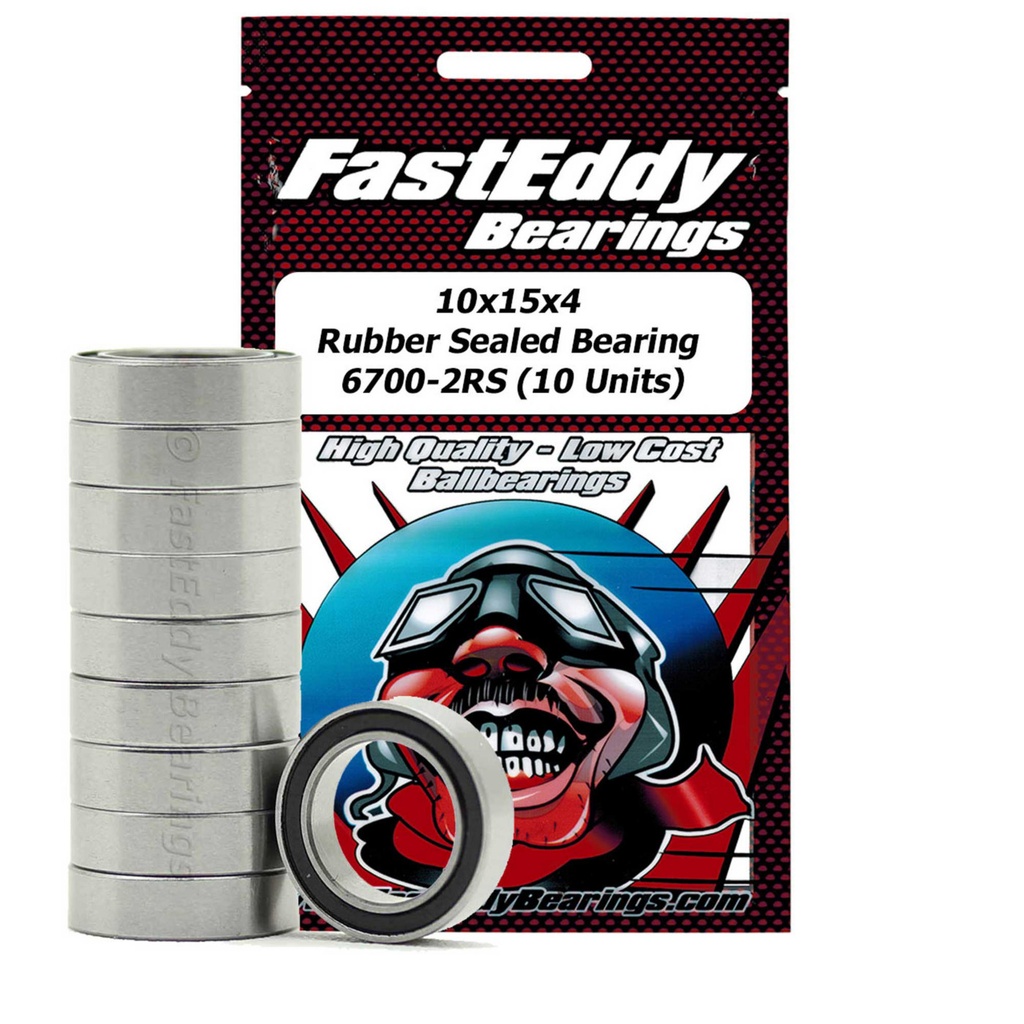 FastEddy 10x15x4 Rubber Sealed Bearing 6700-2RS (10 Units)