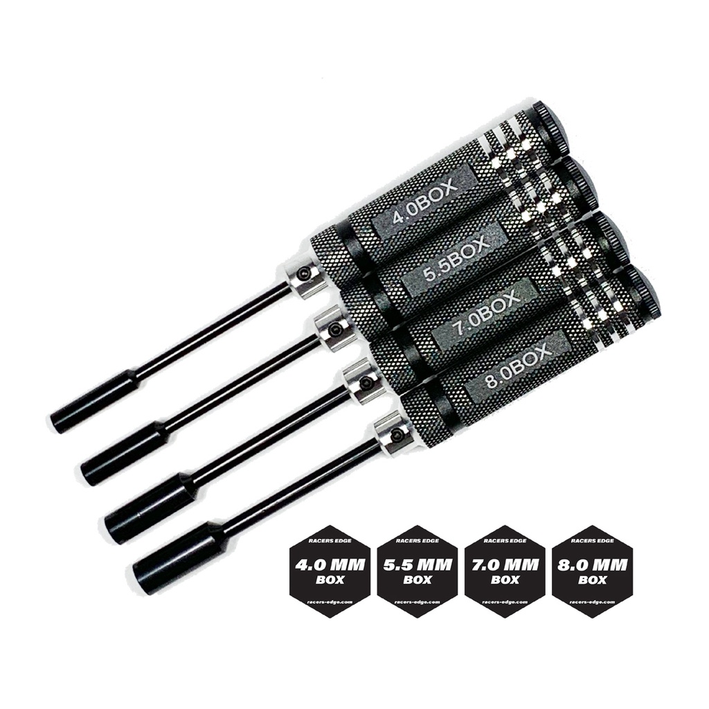 RCE7220 Metric Nut Driver Set with Handles, Black - 4 Piece