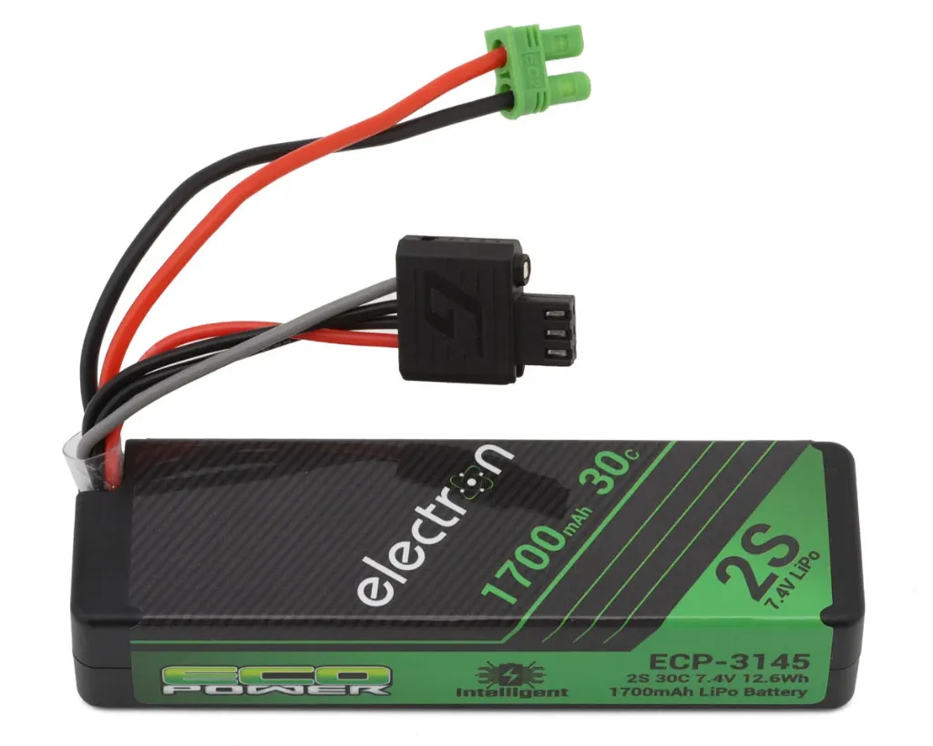 EcoPower "Electron" 2S 30C Intelligent LiPo Battery w/EC2 Plug (7.4V/1700mAh) (Losi™ Nascar/Arrma™ Grom Granite, Typhon, Mojave)