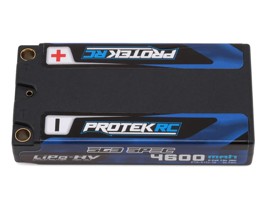ProTek RC 2S 150C Low IR SG3 HV ULCG Shorty LiPo Battery (7.6V/4600mAh) w/5mm Connectors (ROAR Approved)