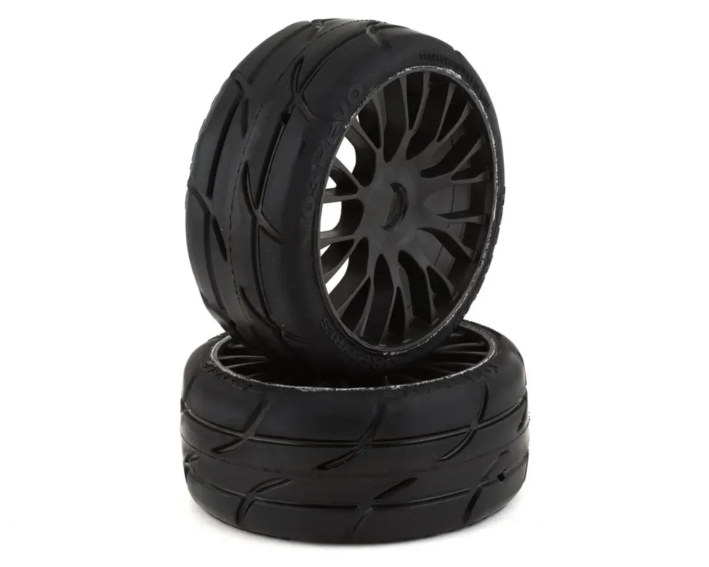 GRP GT - TO3 Revo Belted Pre-Mounted 1/8 Buggy Tires (Black) (2) (XM7) W/FLEX Wheel