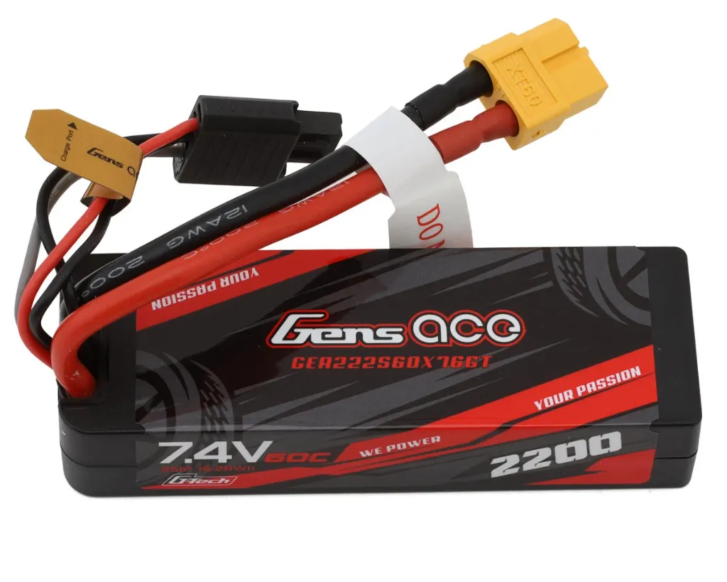 2200mAh 2S 60C 7.4V HardCase G-tech Lipo Battery Pack with XT60 Plug
