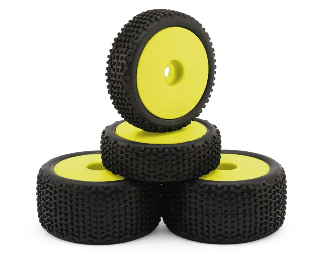 Maverick Microbe Sideline Front & Rear Pre-Mounted Buggy Tires Set (Yellow)