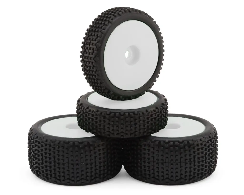 Maverick Microbe Sideline Front & Rear Pre-Mounted Buggy Tires Set (White)