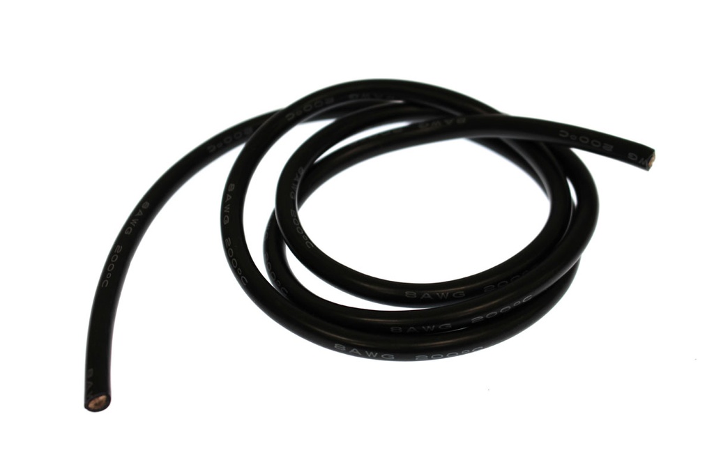 RCE1210 3 Ft. 8 Gauge Silicone Wire, Black