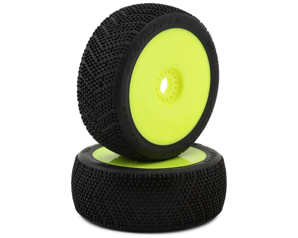 [JCO4071-22] JConcepts Falcon Pre-Mounted 1/8th Buggy Tires (Yellow) (2) (Green) JCO4071-22