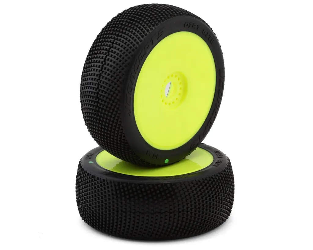 [JCO4073-22] JConcepts Dirt Bite 1/8 Off-Road Buggy Pre-Mounted Tires (2) (Yellow) (Green) JCO4073-22