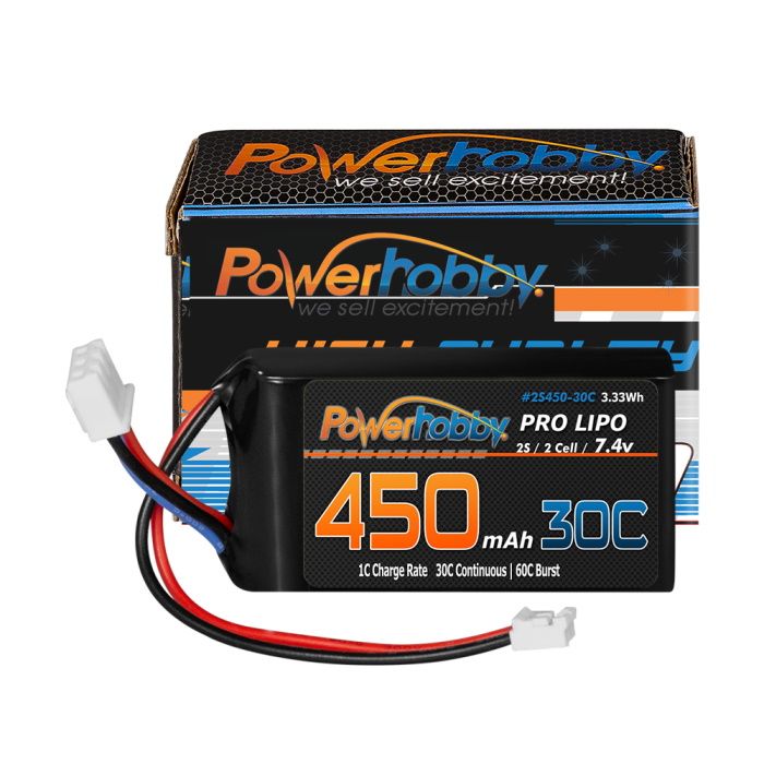 PHB2S45030CPH20 2S 450mAh 30C Upgrade Lipo Battery for Axial SCX24