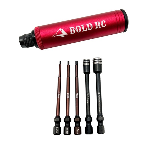 [BOL10610] Trail 1/4" Pocket Driver 5 Tip Set & Aluminum Handle