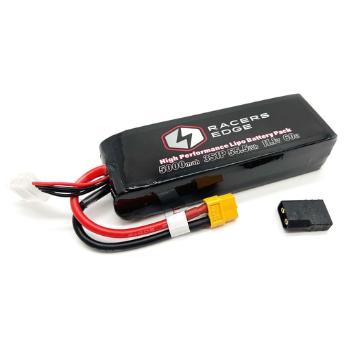 [RCELP50003S60T] 5000mAh 3S 11.1V 60C Soft Pack Lipo Battery XT60 w/TRX Adapt