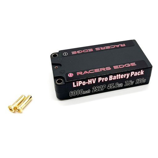 [RCEPROLP60002S130] 6000mAh 2S 7.6V 130C Shorty Hard Case Lipo w/5mm Bullet
