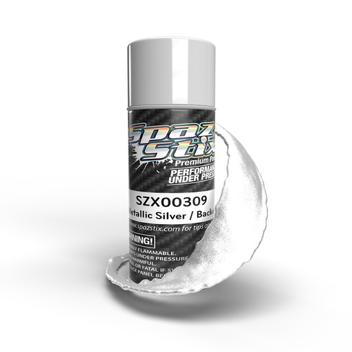 [SZX00309] Metallic Silver / "Candy" Backer,Aerosol Paint,3.5oz Can