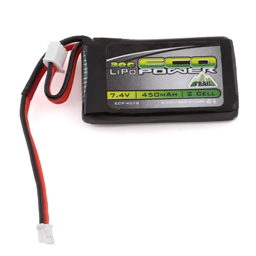 EcoPower Trail SCX24 2S 30C LiPo Battery W/PH2.0 Connector (7.4V/450mAh)