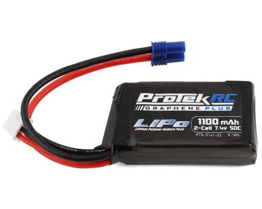 ProTek RC 2S 50C 1100mAh Losi Mini T/B JRX2 LiPo Battery W/EC2 Connector
