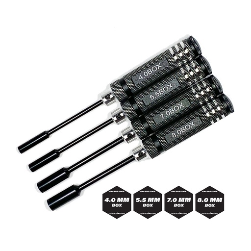 [RCE7220] RCE7220 Metric Nut Driver Set with Handles, Black - 4 Piece